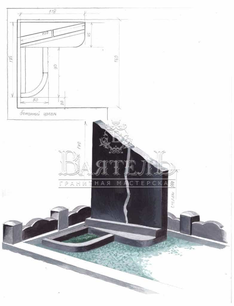 Памятник с цветным портретом в рост 5