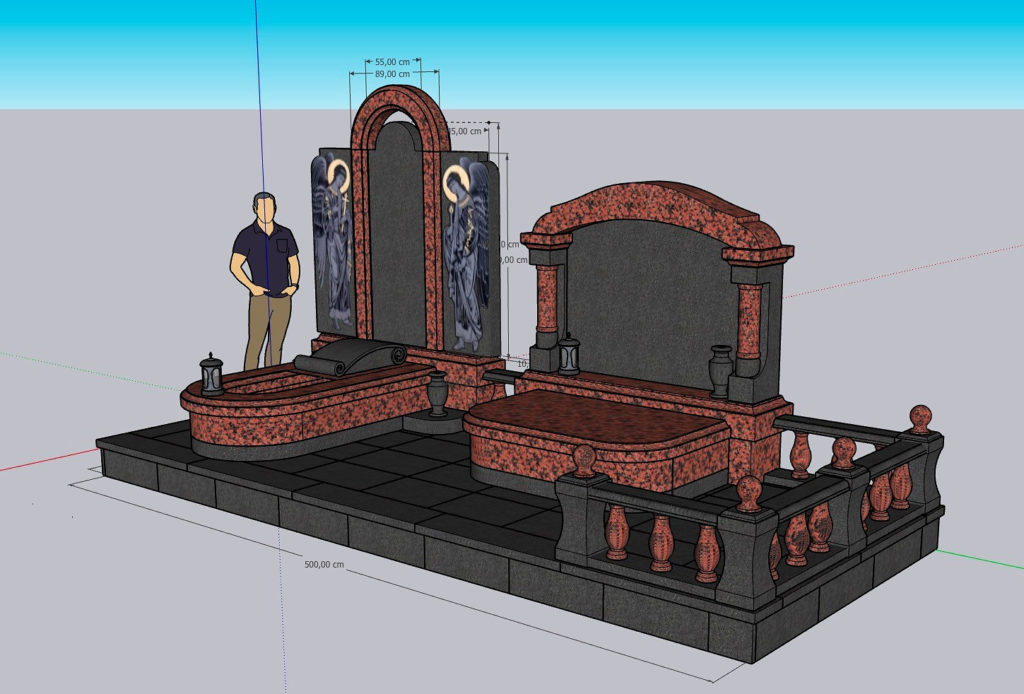 Памятник в виде арки из Balmoral Red 12 Памятник в виде арки из Balmoral Red 10