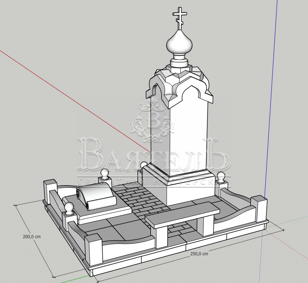 Надгробный комплекс из двух могил с цветным портретом 5 Надгробный комплекс из двух могил с цветным портретом 2
