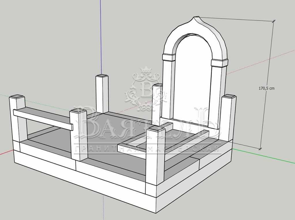 Надгробный комплекс на 2-х участках 11 Надгробный комплекс на 2-х участках 8