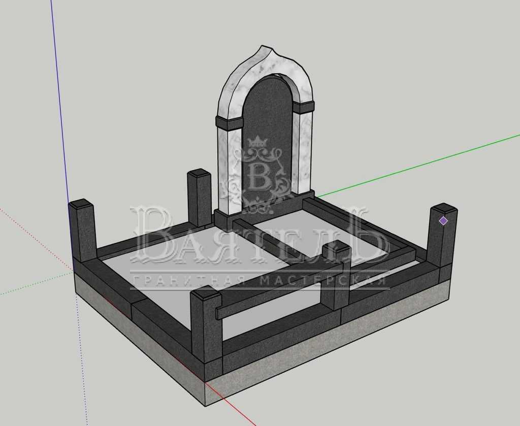 Надгробный комплекс на 2-х участках 10 Надгробный комплекс на 2-х участках 7