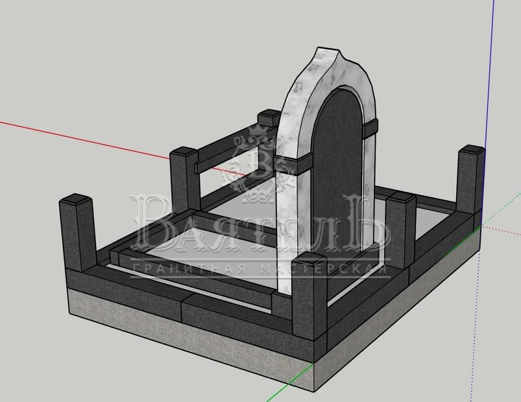 Надгробный комплекс на 2-х участках 15 Надгробный комплекс на 2-х участках 11
