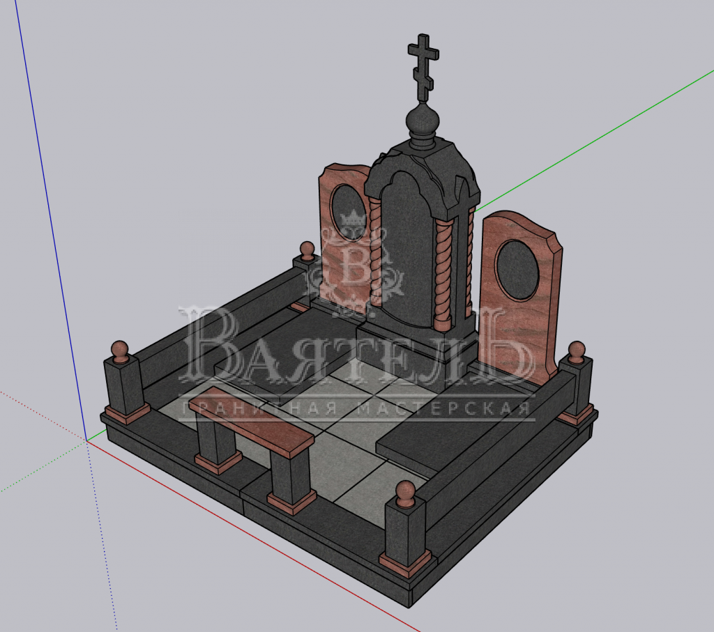Надгробный комплекс с VIP-портретом и иконой