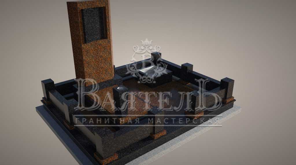 Надгробный комплекс из 2-х видов гранита