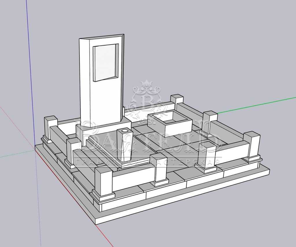 Надгробный комплекс из 2-х видов гранита