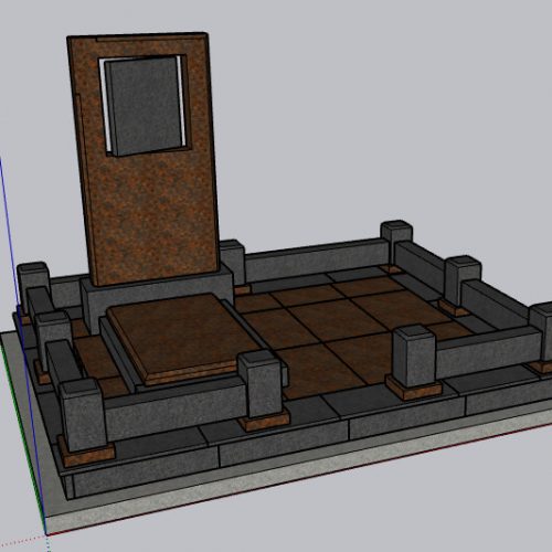 Надгробный комплекс из 2-х видов гранита