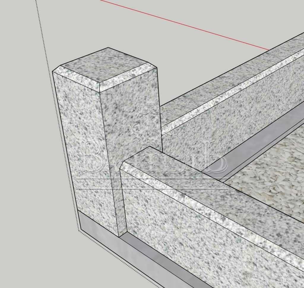 Мраморный памятник на маленьком участке