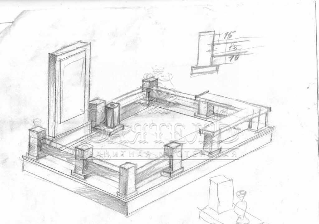Надгробный комплекс с цветными стеклянными портретами