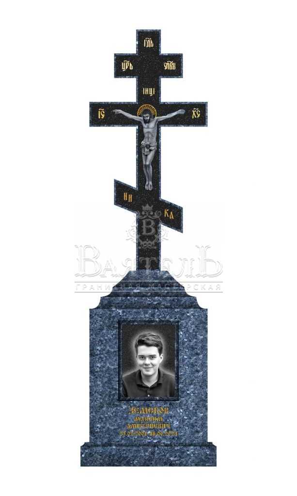 Памятник из Норвежского гранита Blue Pearl