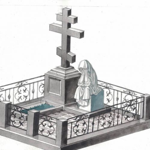 Памятник из Норвежского гранита Blue Pearl 17