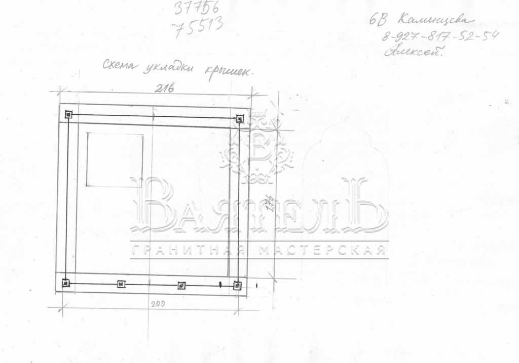 Памятник из Норвежского гранита Blue Pearl