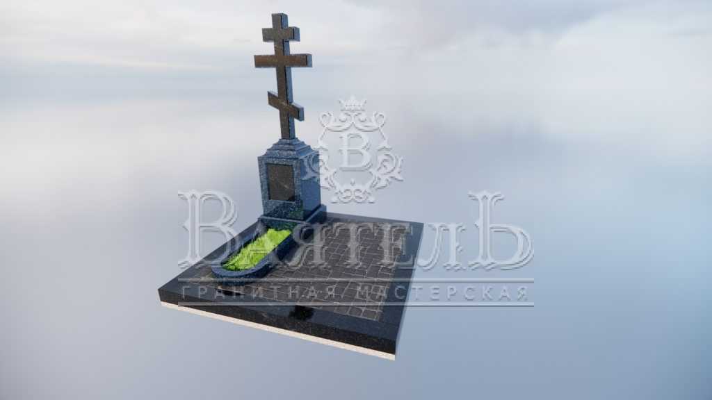 Памятник из Норвежского гранита Blue Pearl