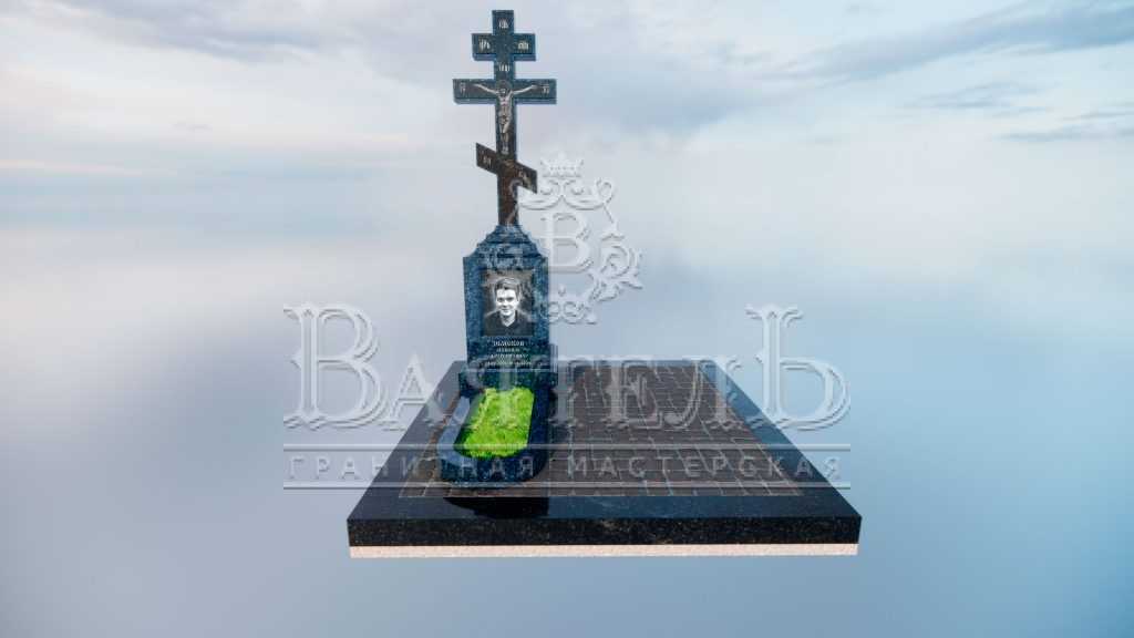 Памятник из Норвежского гранита Blue Pearl