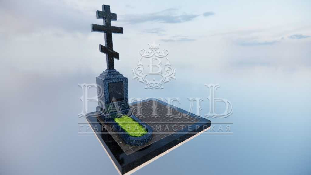 Памятник из Норвежского гранита Blue Pearl