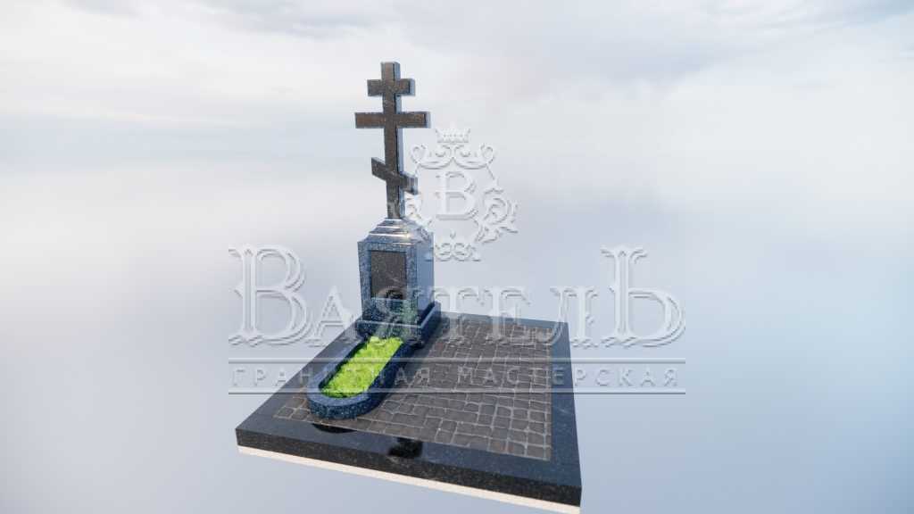 Памятник из Норвежского гранита Blue Pearl