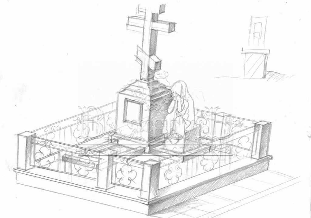 Памятник из Норвежского гранита Blue Pearl