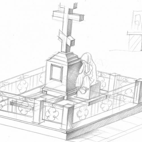 Памятник из Норвежского гранита Blue Pearl 5