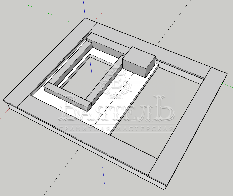 Надгробный комплекс с гранитным крестом