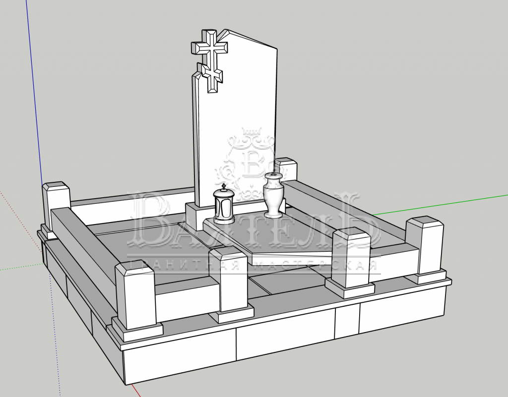 Памятник из индийского гранита Galaxy Black