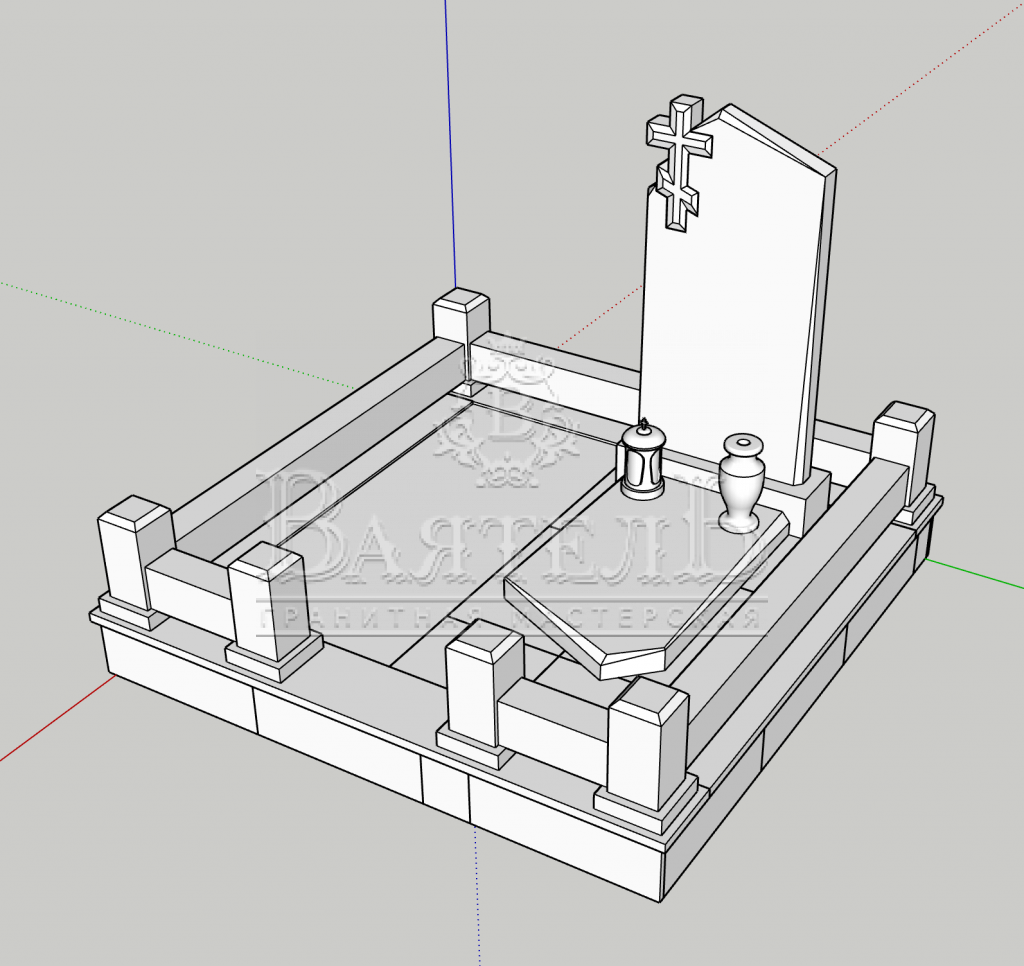 Памятник из индийского гранита Galaxy Black