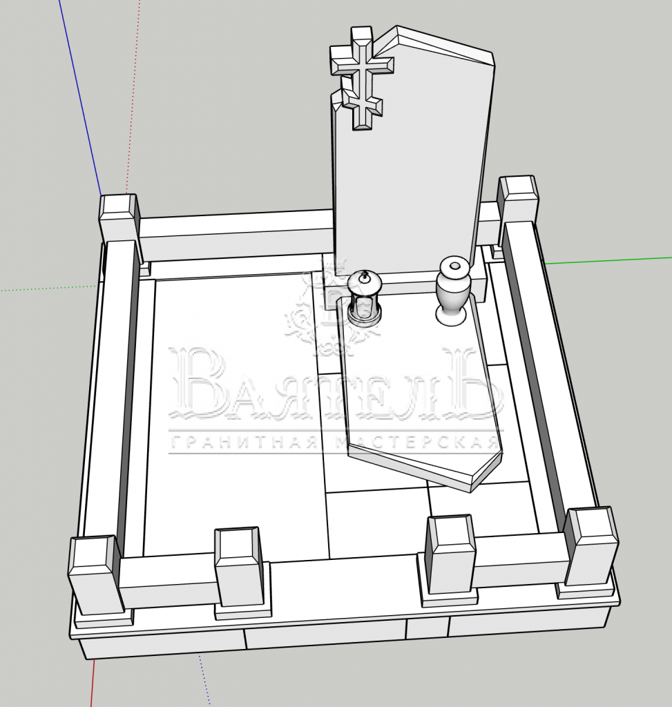Памятник из индийского гранита Galaxy Black