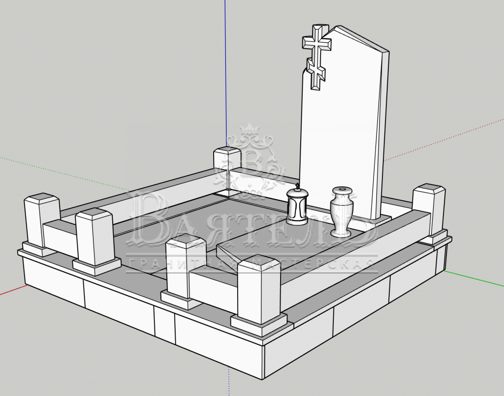 Памятник из индийского гранита Galaxy Black