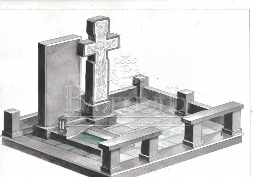 Надгробный комплекс с гранитным крестом