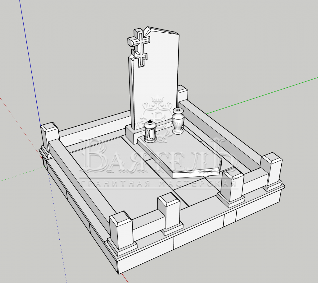 Памятник из индийского гранита Galaxy Black
